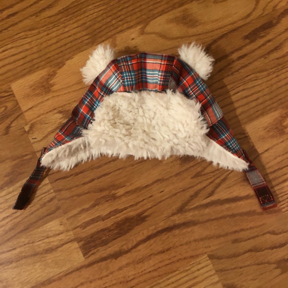 Old Navy 3-6 months warm winter trapper hat plaid